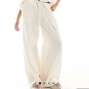 ASOS Gauze cheesecloth cotton wide leg pants